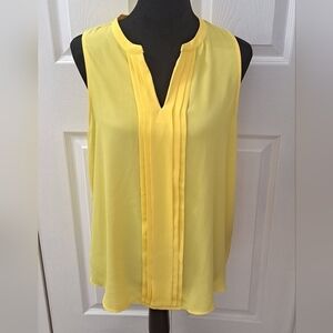41 Hawthorne Yellow Sleeveless Blouse  Size L